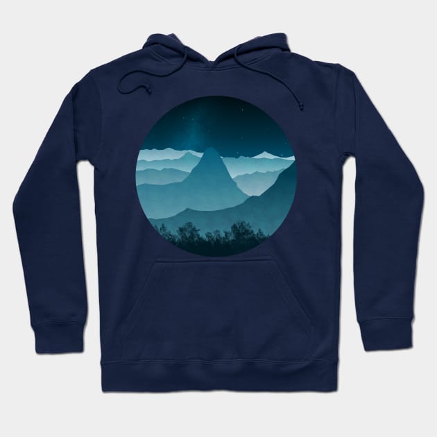 Nightscape with mountains Hoodie by Javisolarte